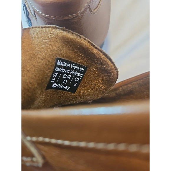 Disney X Aldo Mens Leather Loafer Cognac Brown Mickey D100loafer Men's size 10 - Picture 11 of 12